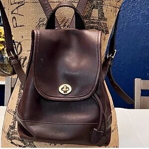 COACH 90’s VINTAGE MAHOGANY BROWN MINI BACKPACK DAYPACK 9960